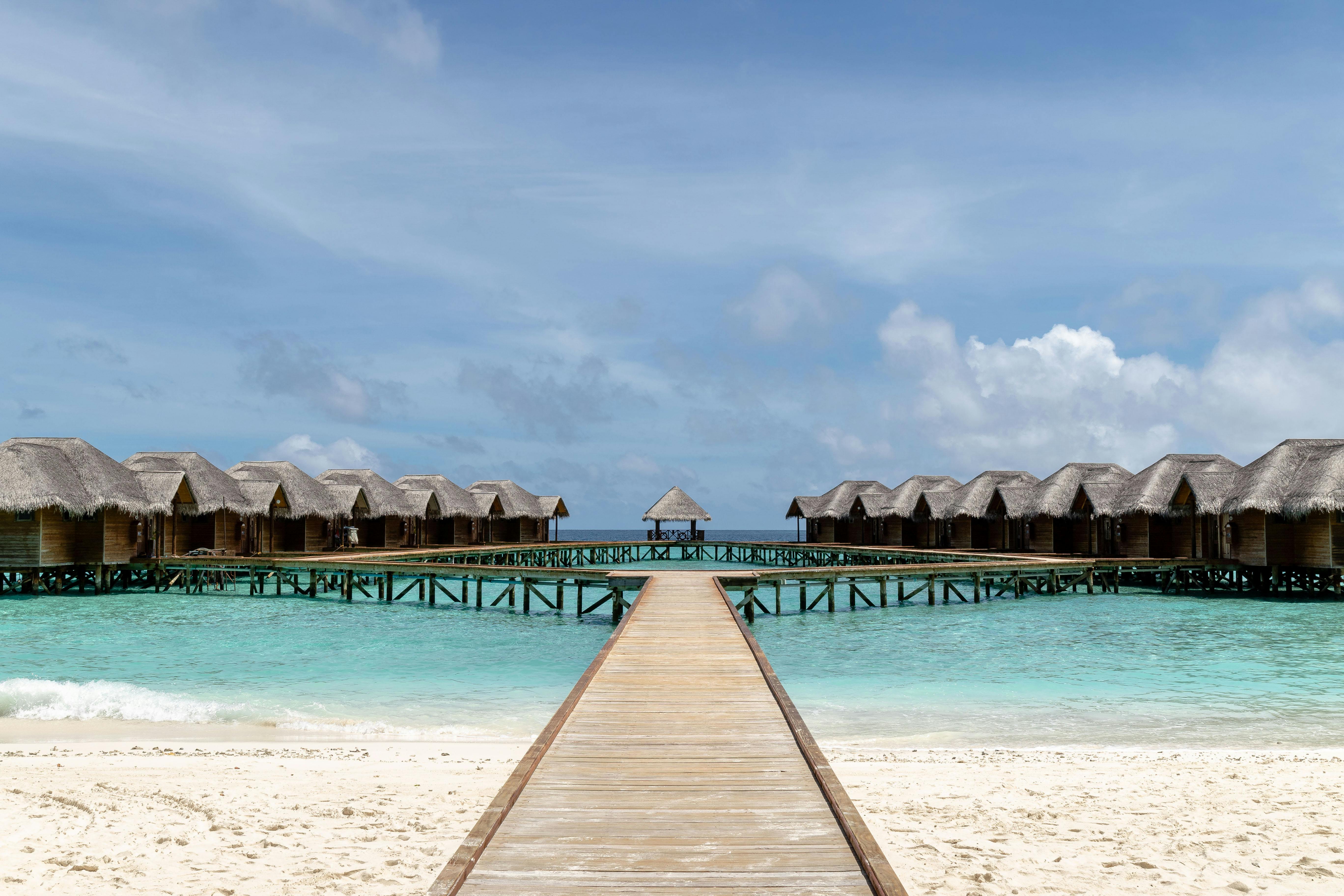 Overwater bungalows in the Maldives